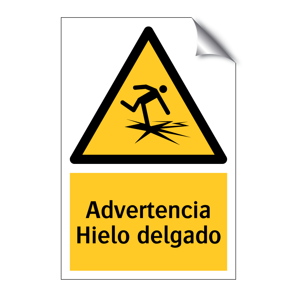 Advertencia Hielo delgado