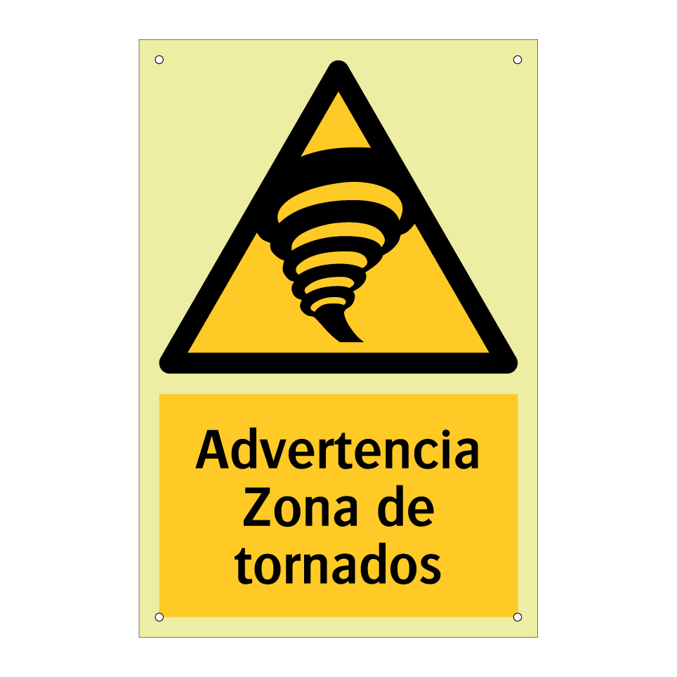 Advertencia Zona de tornados