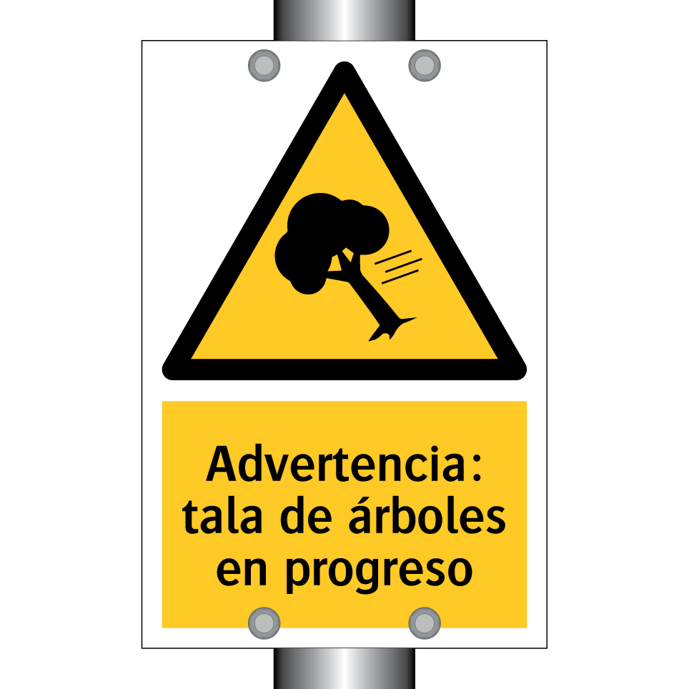 Advertencia: tala de árboles en progreso