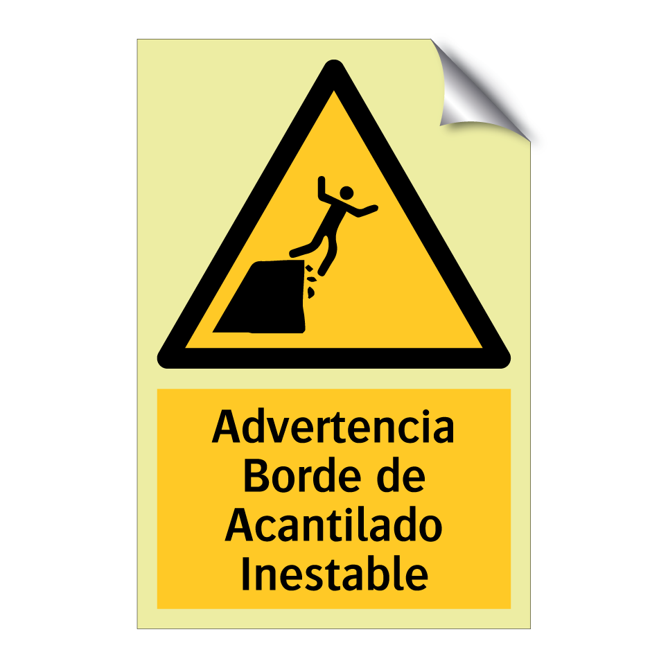 Advertencia Borde de Acantilado Inestable