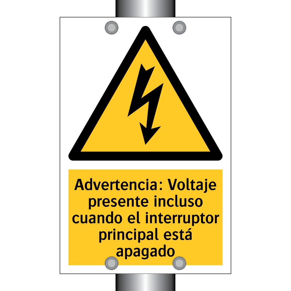 Advertencia: Voltaje presente incluso cuando el interruptor principal está apagado