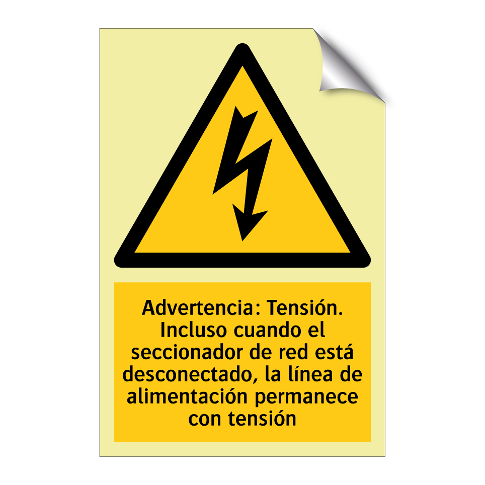 Advertencia: Tensión. Incluso cuando el seccionador de red está desconectado, la línea de alimentación permanece con tensión