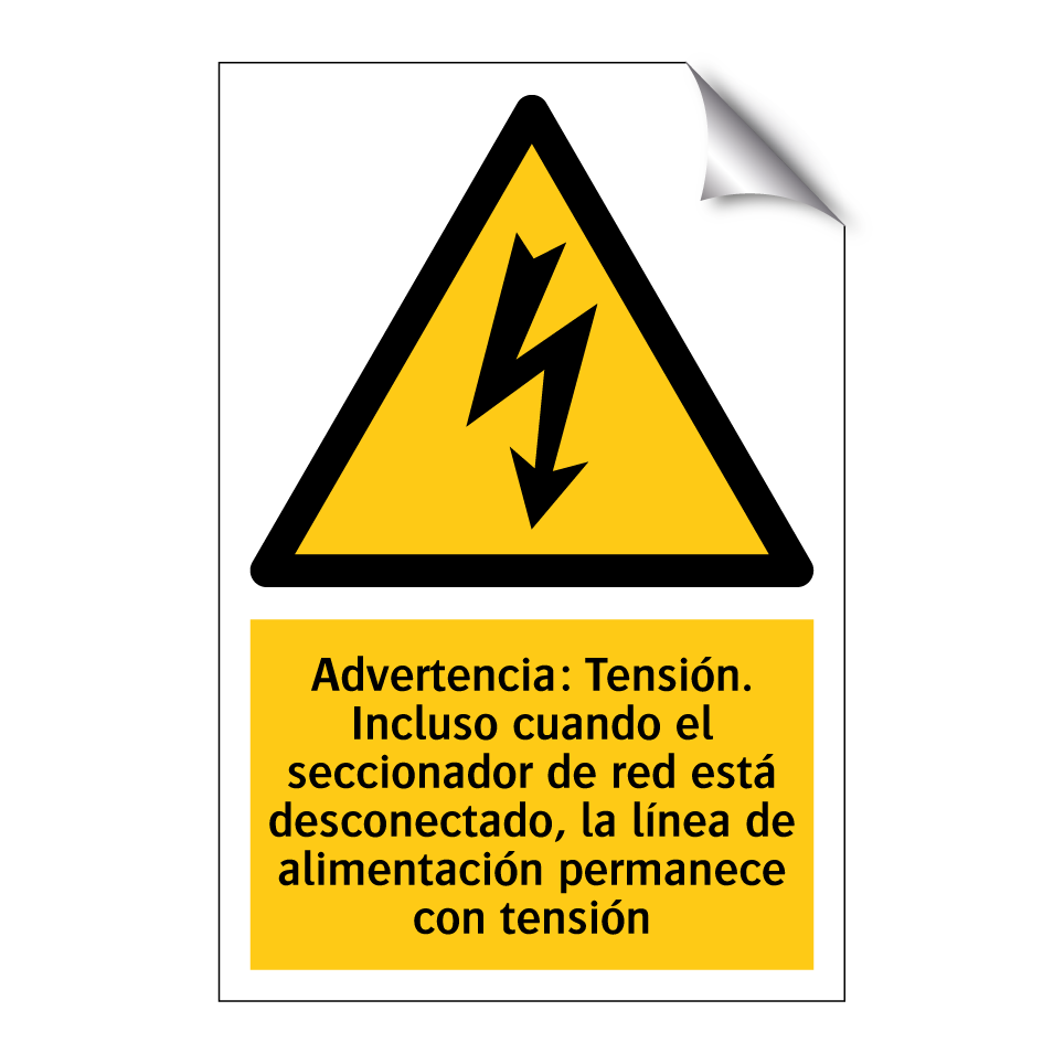 Advertencia: Tensión. Incluso cuando el seccionador de red está desconectado, la línea de alimentación permanece con tensión
