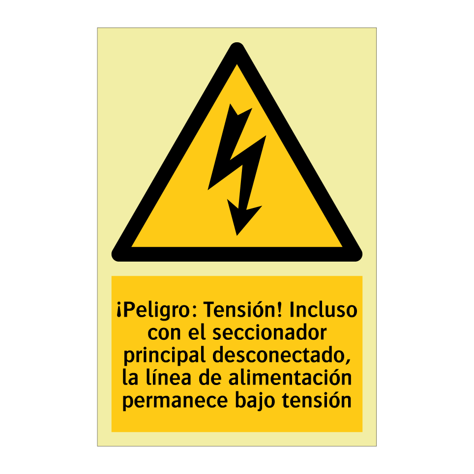 ¡Peligro: Tensión! Incluso con el seccionador principal desconectado, la línea de alimentación permanece bajo tensión
