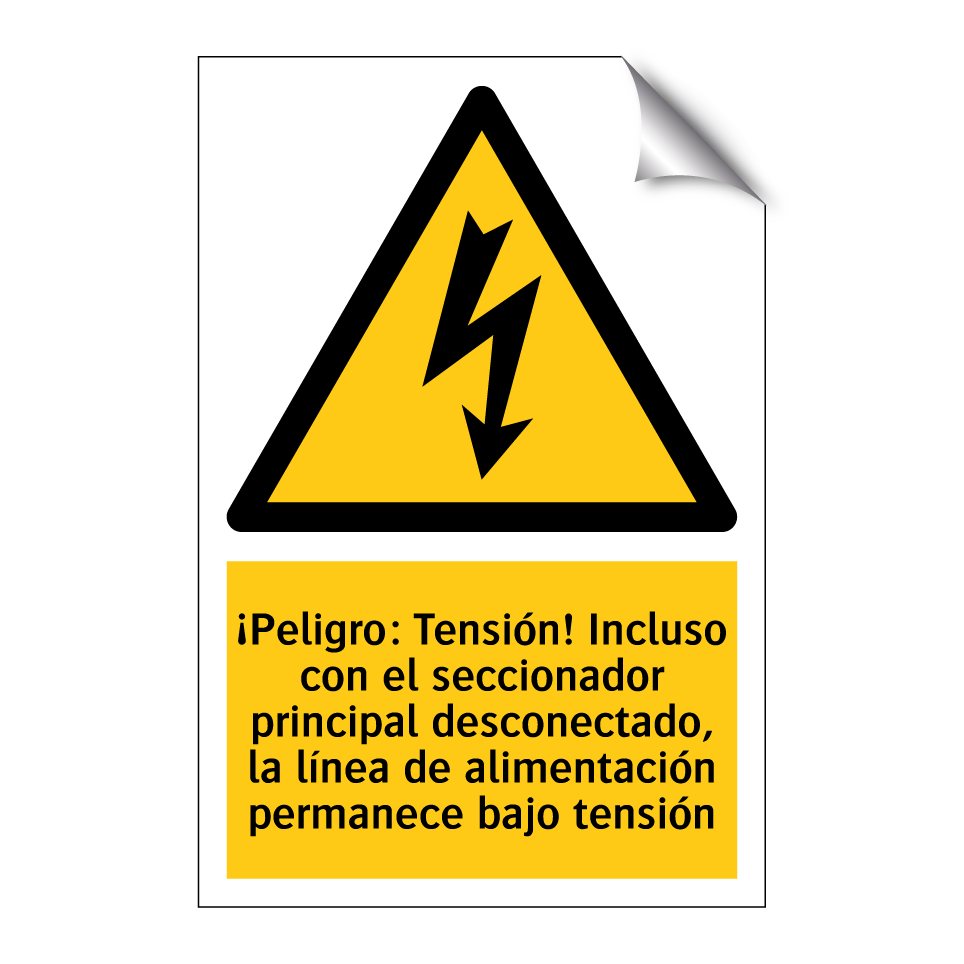 ¡Peligro: Tensión! Incluso con el seccionador principal desconectado, la línea de alimentación permanece bajo tensión