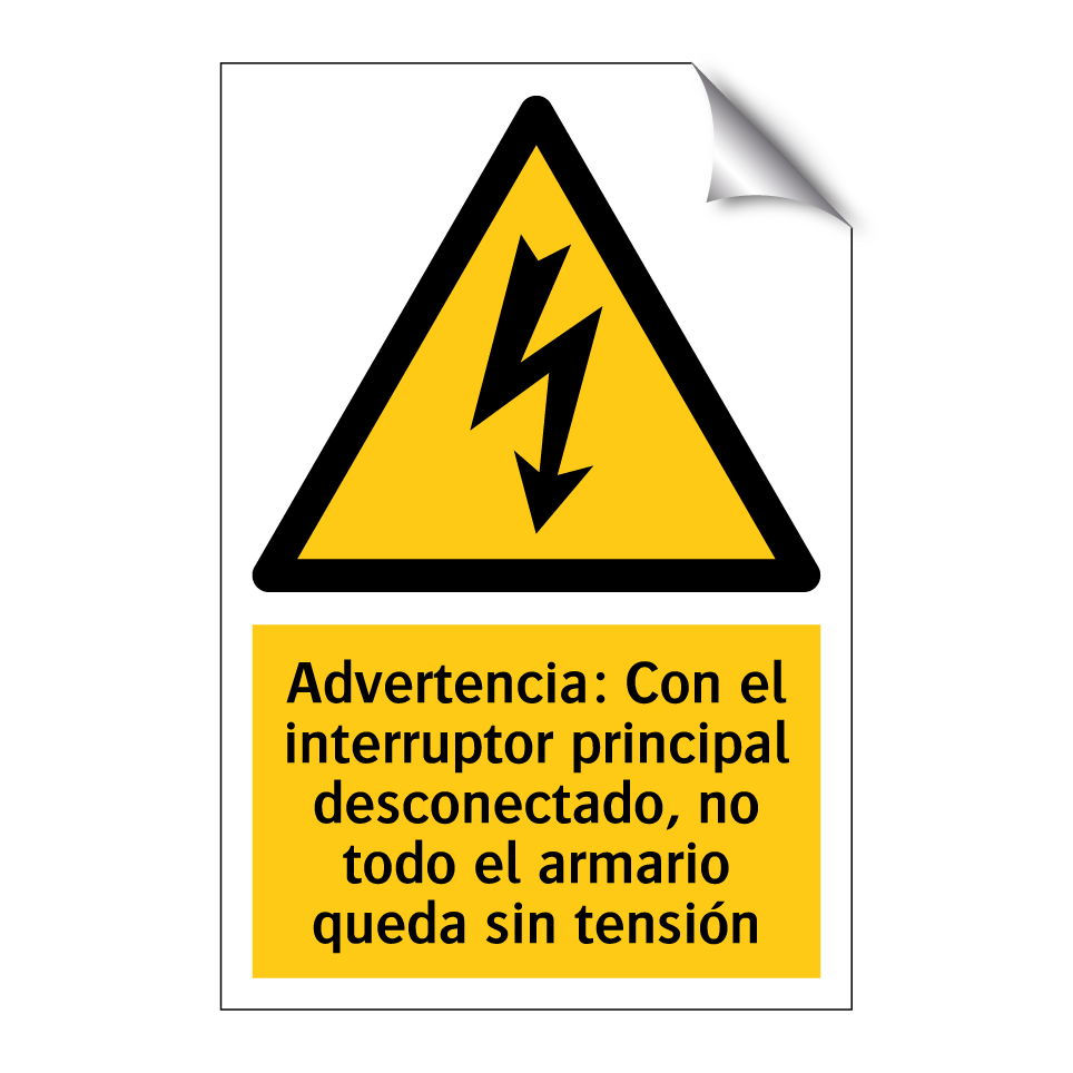 Advertencia: Con el interruptor principal desconectado, no todo el armario queda sin tensión