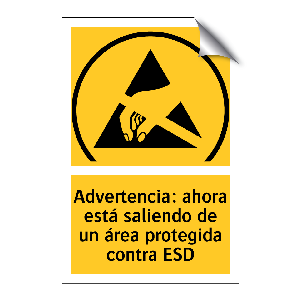 Advertencia: ahora está saliendo de un área protegida contra ESD