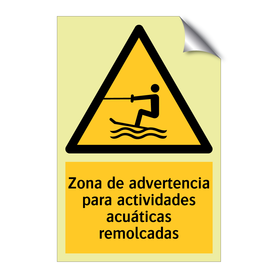 Zona de advertencia para actividades acuáticas remolcadas