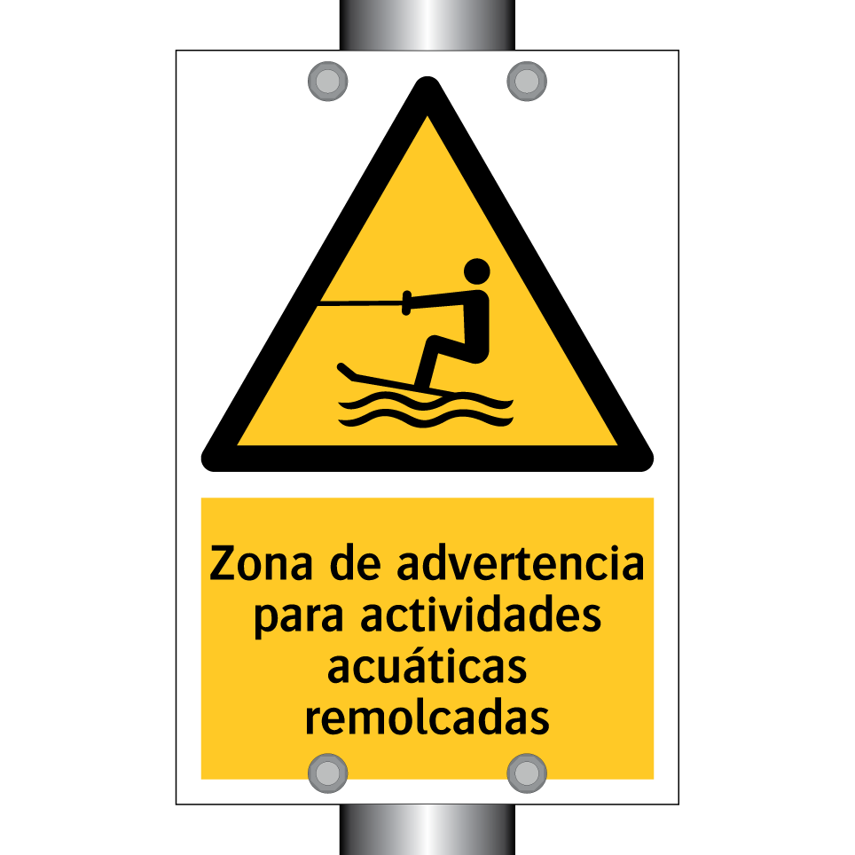 Zona de advertencia para actividades acuáticas remolcadas