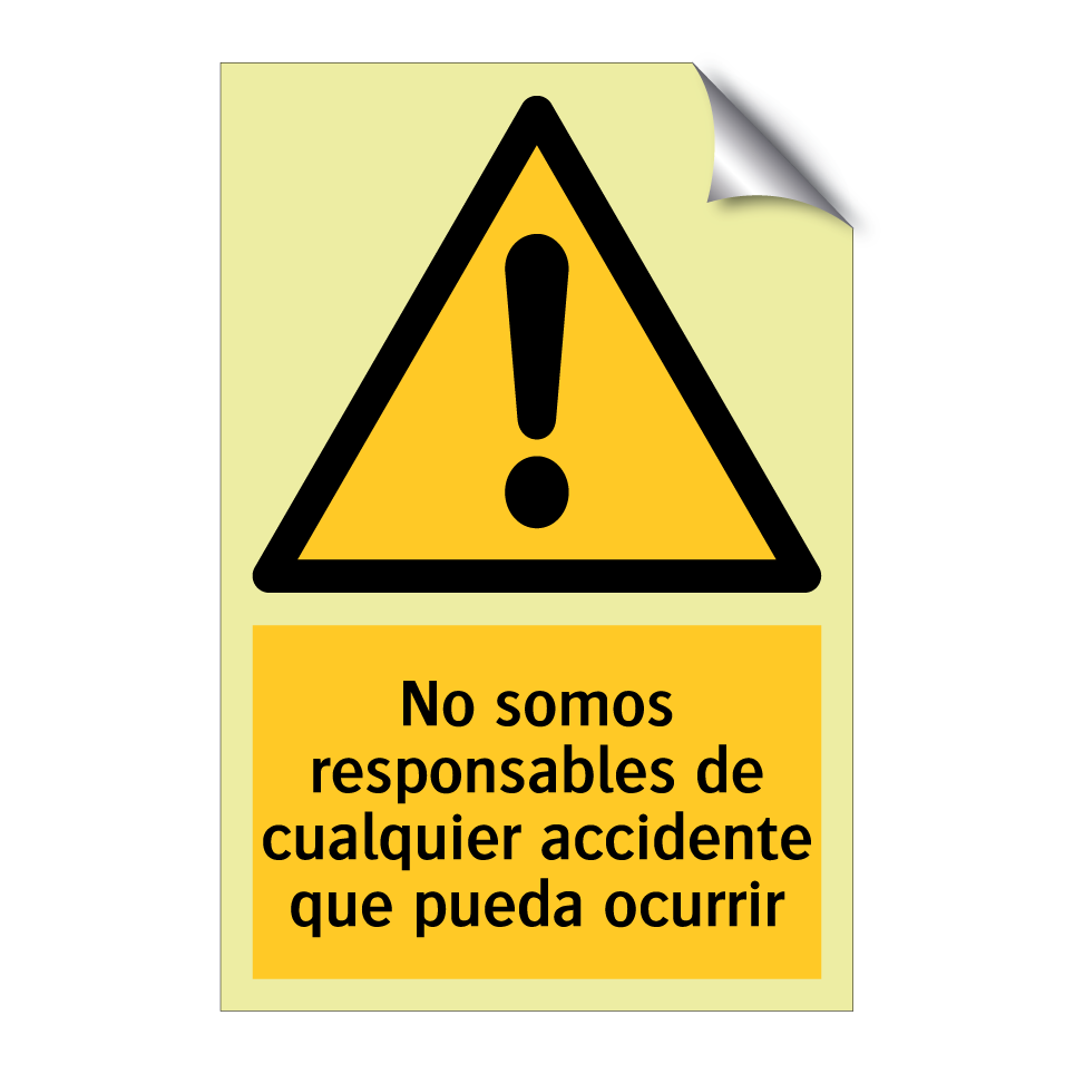 No somos responsables de cualquier accidente que pueda ocurrir