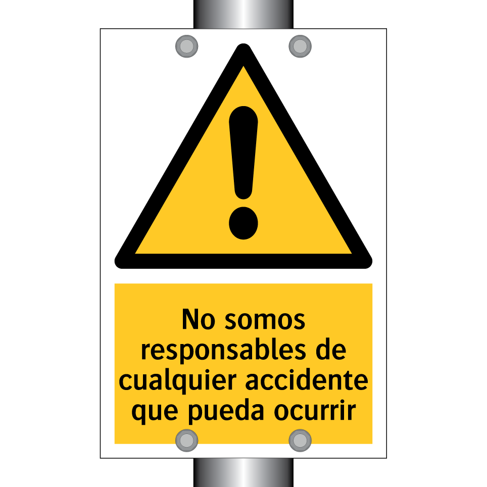 No somos responsables de cualquier accidente que pueda ocurrir