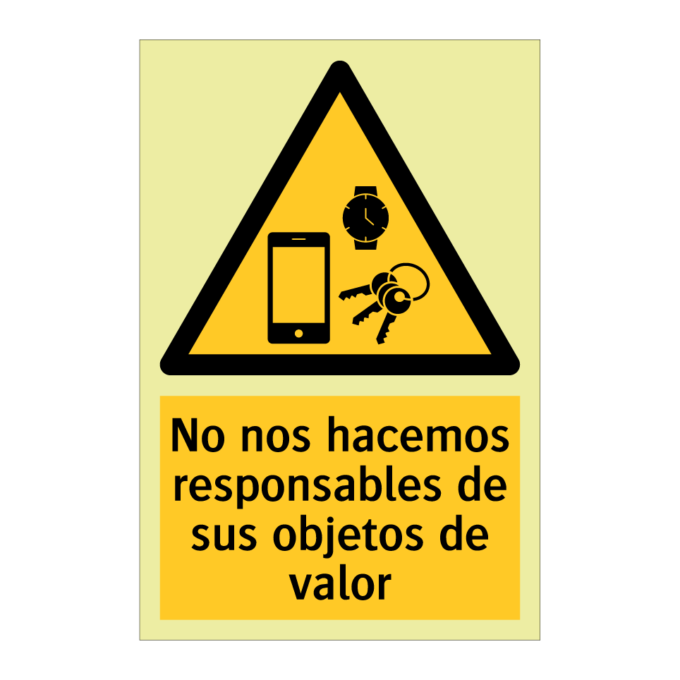 No nos hacemos responsables de sus objetos de valor