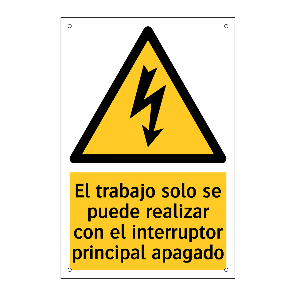 El trabajo solo se puede realizar con el interruptor principal apagado