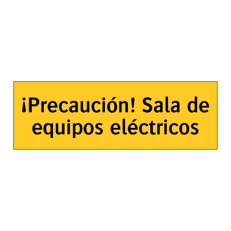 ¡Precaución! Sala de equipos eléctricos