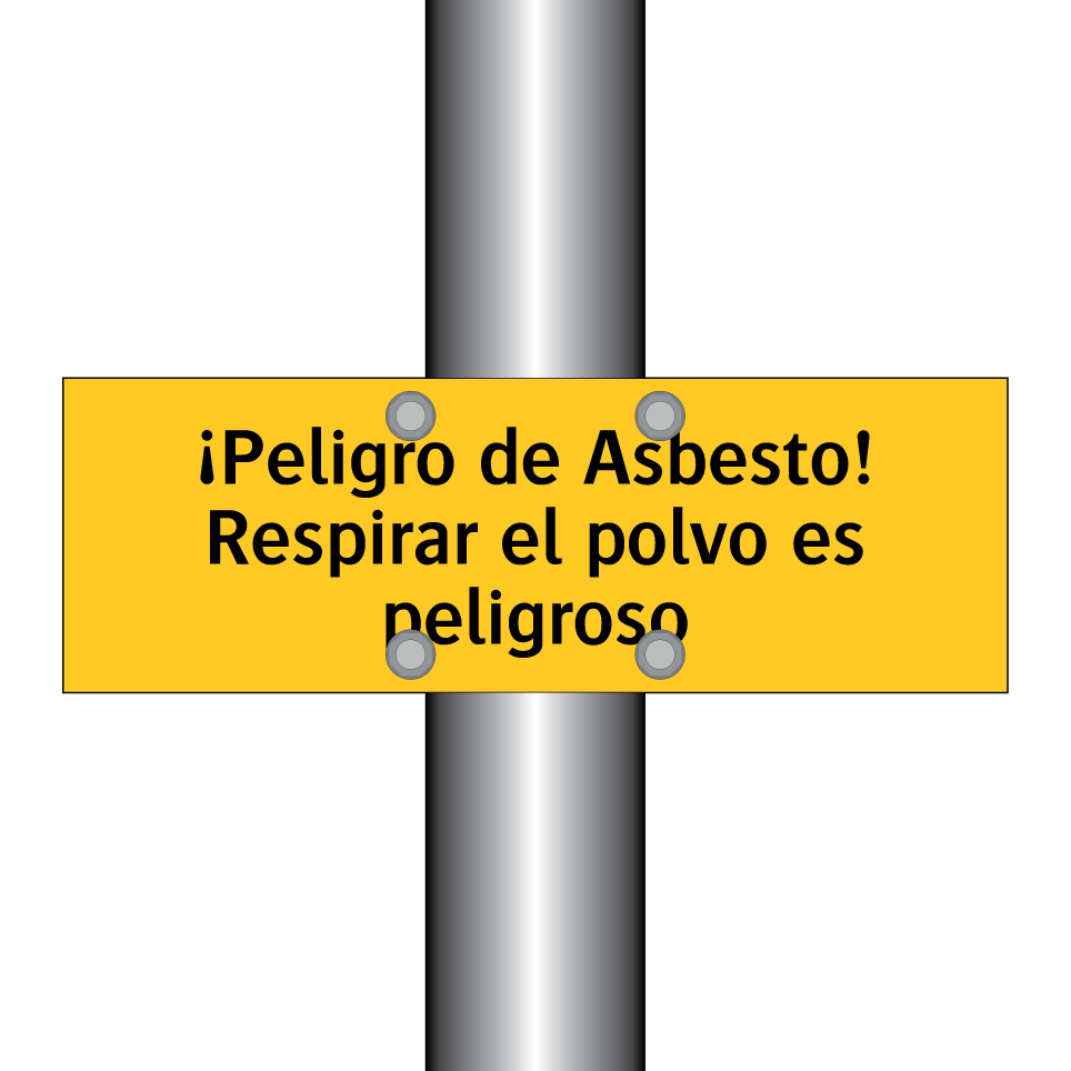 ¡Peligro de Asbesto! Respirar el polvo es peligroso