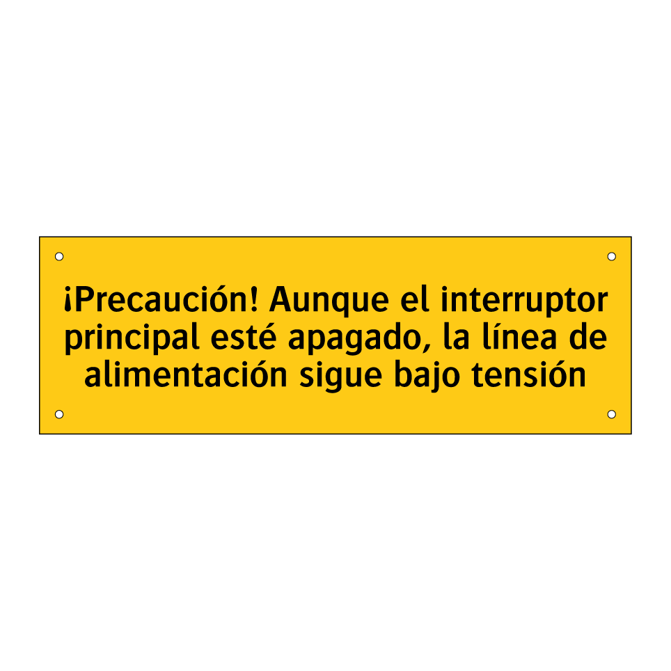 ¡Precaución! Aunque el interruptor principal esté apagado, la línea de alimentación sigue bajo tensión