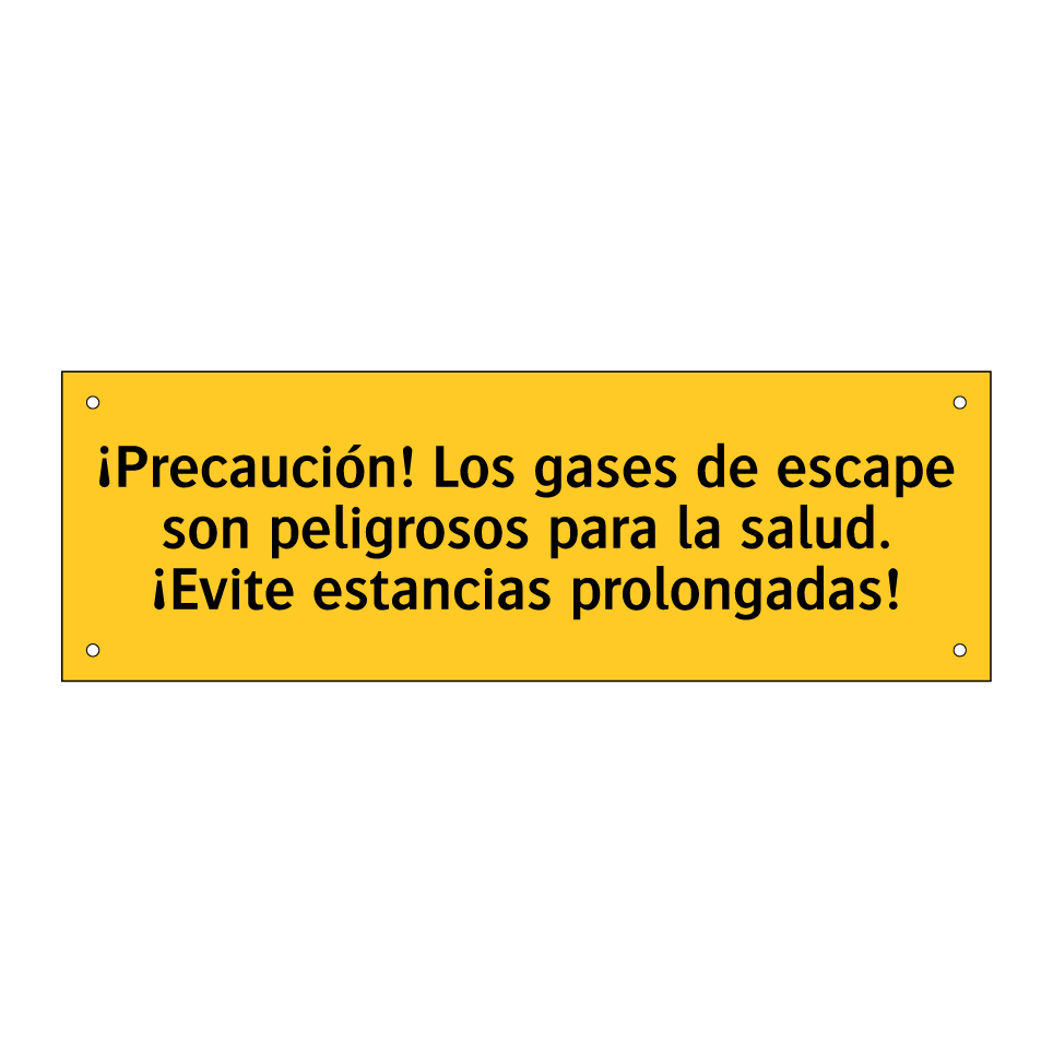 ¡Precaución! Los gases de escape son peligrosos para la salud. ¡Evite estancias prolongadas!
