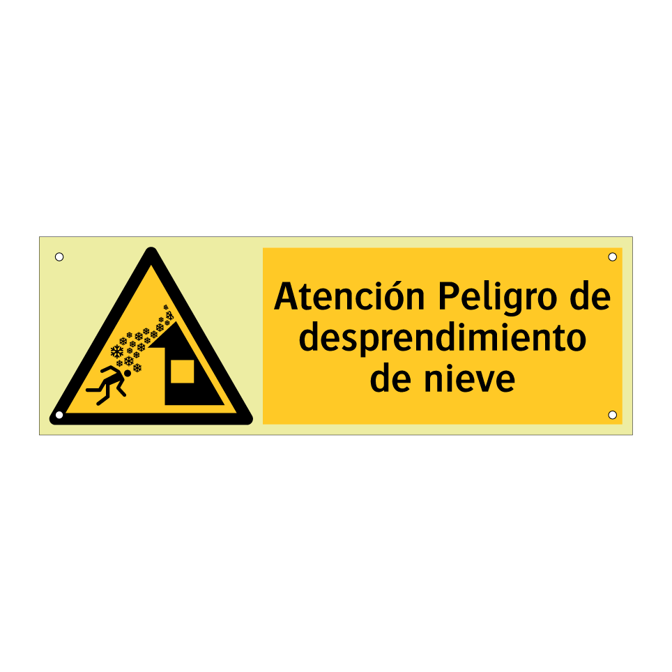 Atención Peligro de desprendimiento de nieve
