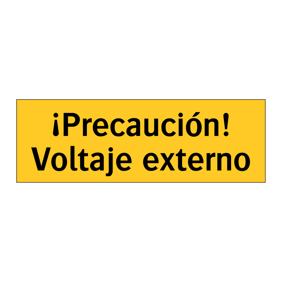 ¡Precaución! Voltaje externo