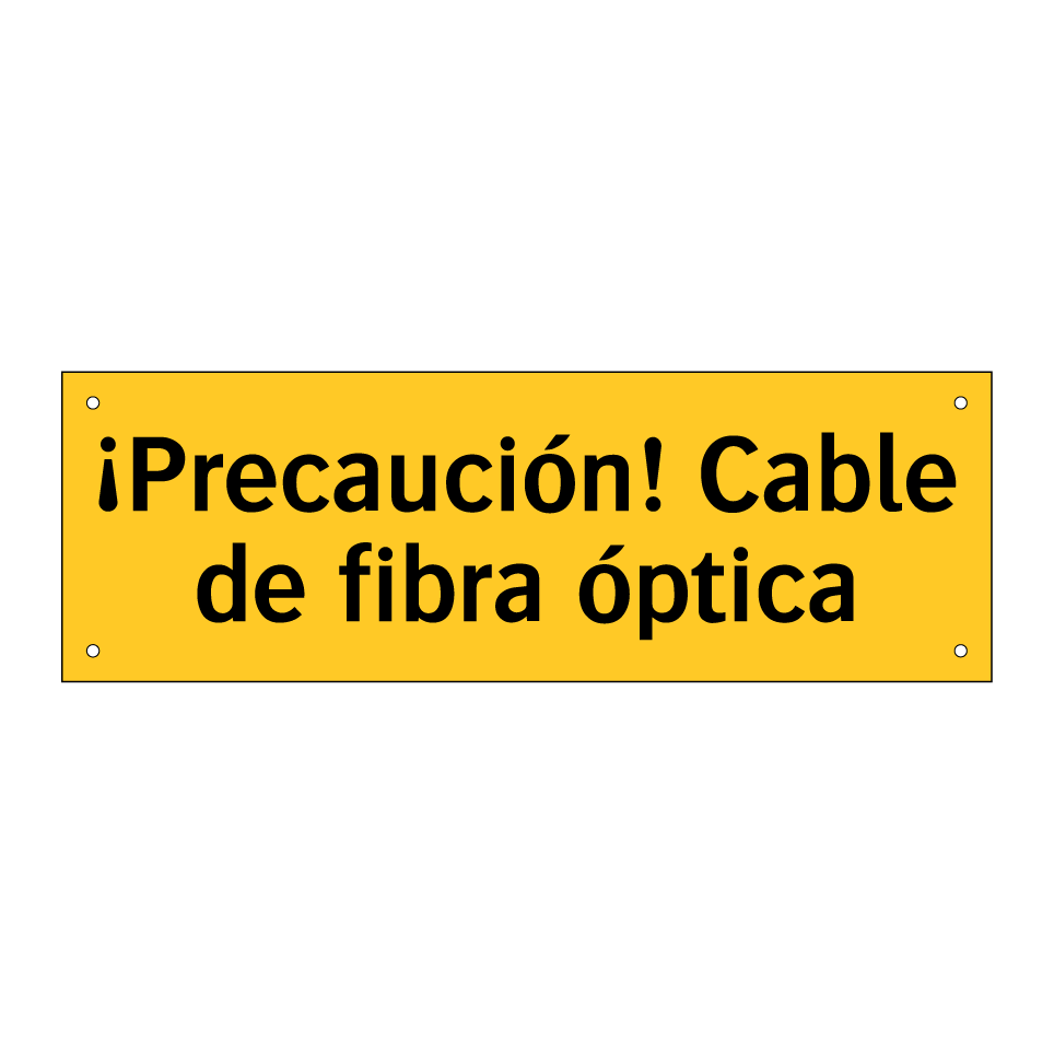 ¡Precaución! Cable de fibra óptica