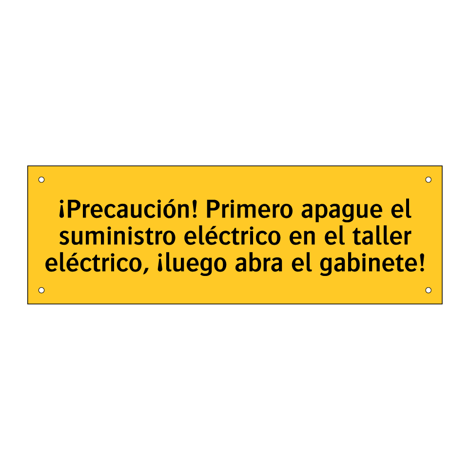 ¡Precaución! Primero apague el suministro eléctrico en el taller eléctrico, ¡luego abra el gabinete!