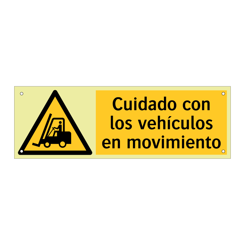 Cuidado con los vehículos en movimiento