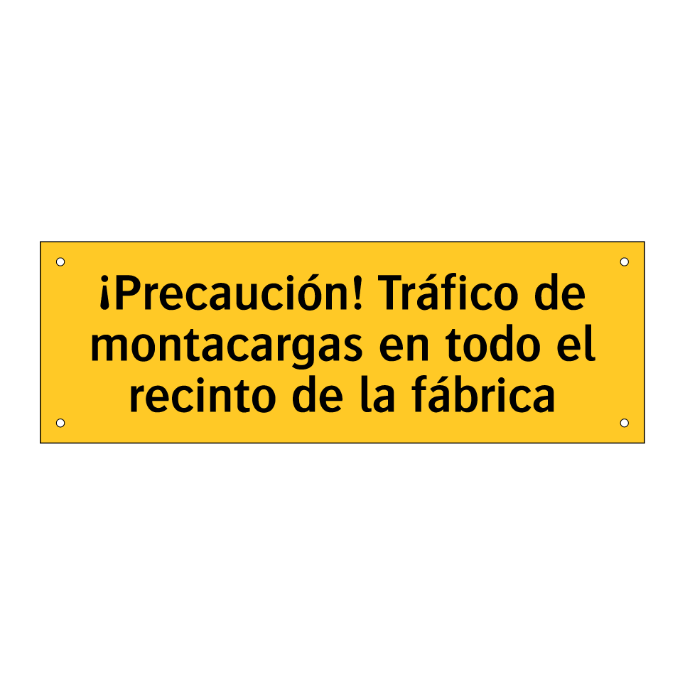 ¡Precaución! Tráfico de montacargas en todo el recinto de la fábrica