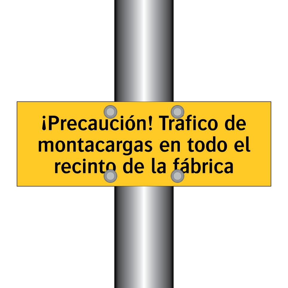 ¡Precaución! Tráfico de montacargas en todo el recinto de la fábrica