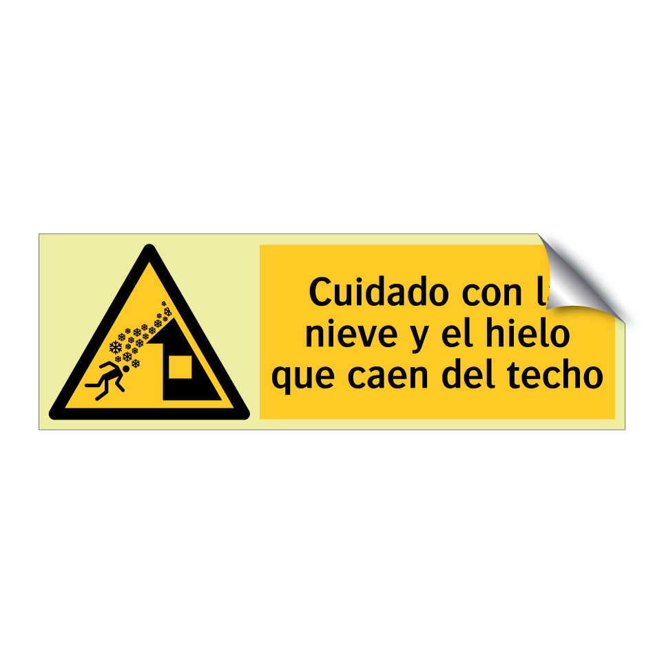 Cuidado con la nieve y el hielo que caen del techo