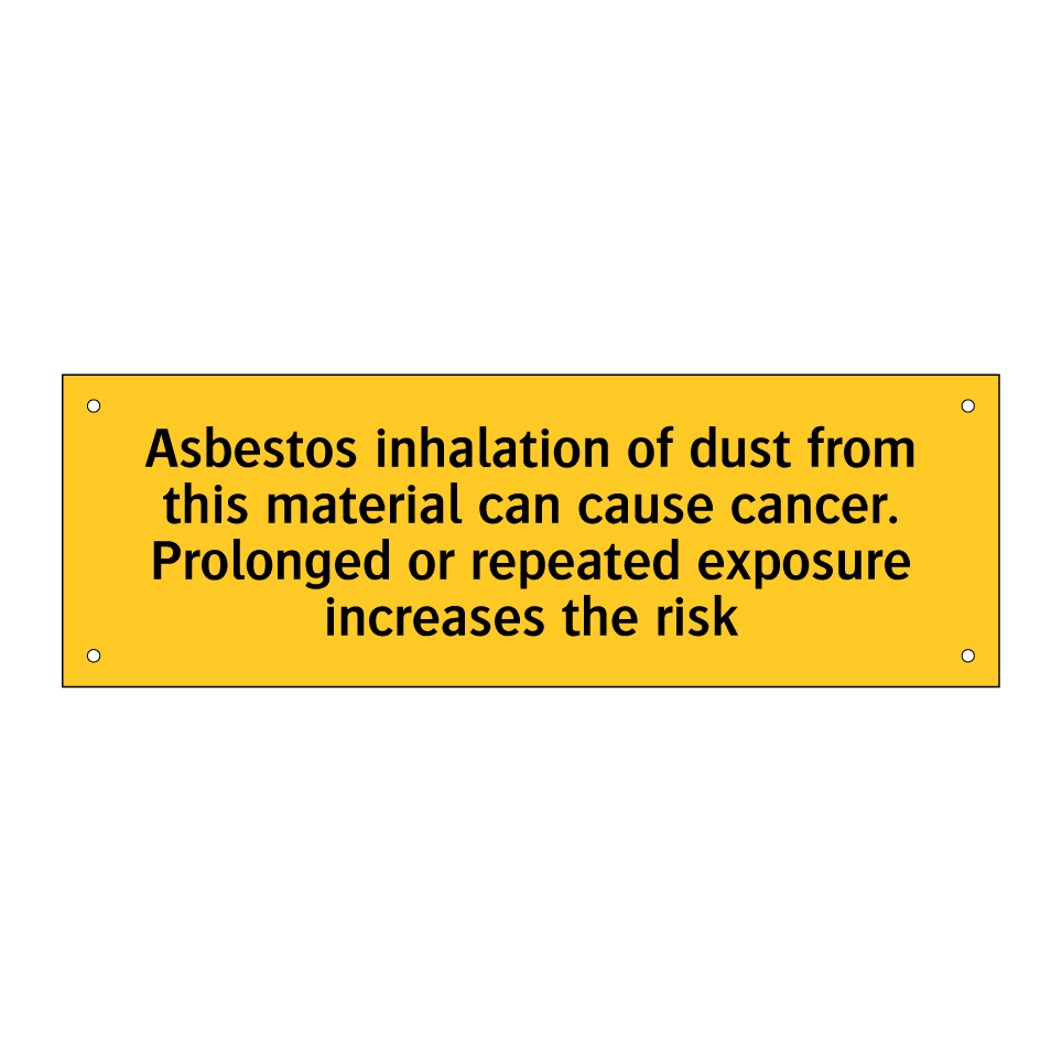Asbestos inhalation of dust from this material can cause cancer. Prolonged or repeated exposure increases the risk
