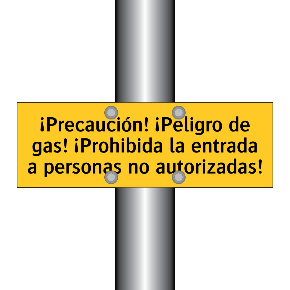 ¡Precaución! ¡Peligro de gas! ¡Prohibida la entrada a personas no autorizadas!