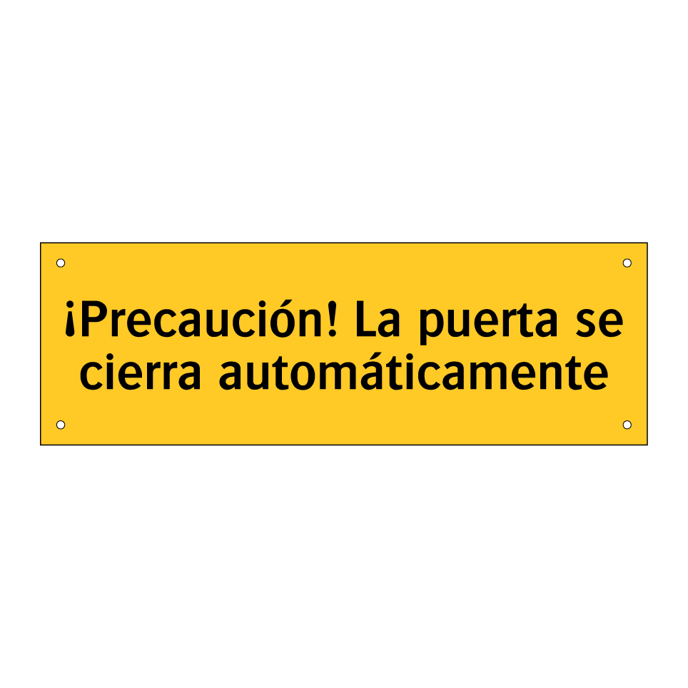 ¡Precaución! La puerta se cierra automáticamente