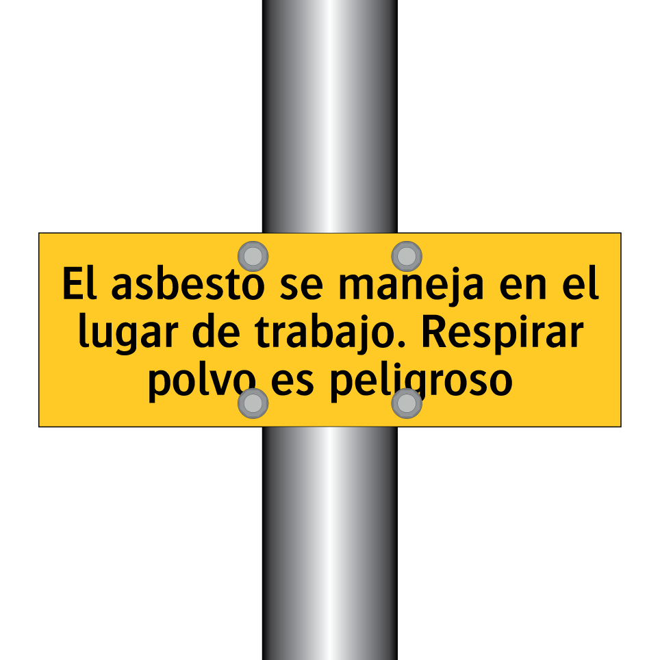 El asbesto se maneja en el lugar de trabajo. Respirar polvo es peligroso