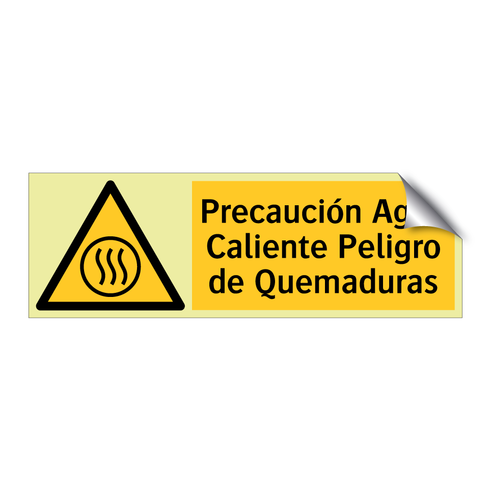 Precaución Agua Caliente Peligro de Quemaduras