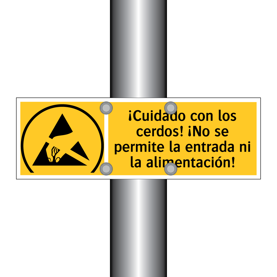 ¡Cuidado con los cerdos! ¡No se permite la entrada ni la alimentación!