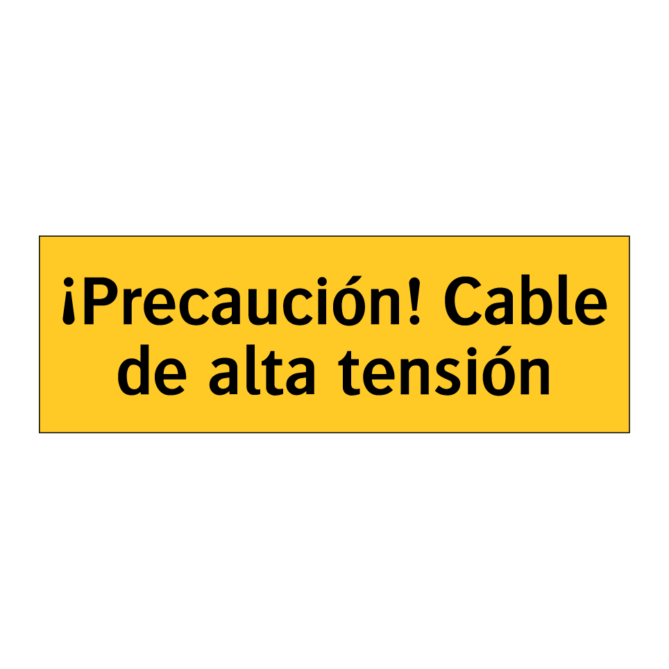 ¡Precaución! Cable de alta tensión