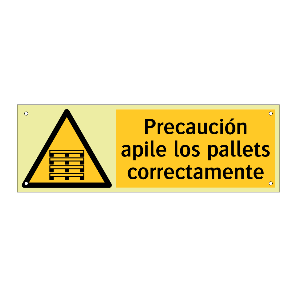 Precaución apile los pallets correctamente