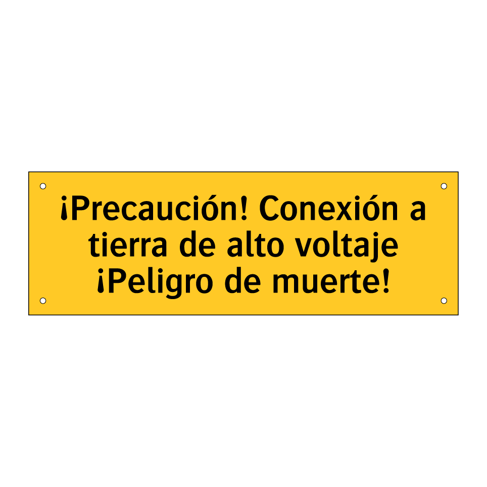 ¡Precaución! Conexión a tierra de alto voltaje ¡Peligro de muerte!