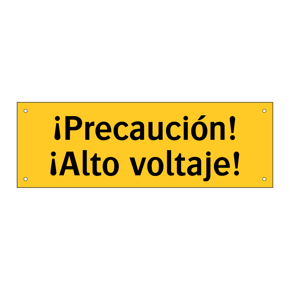 ¡Precaución! ¡Alto voltaje!