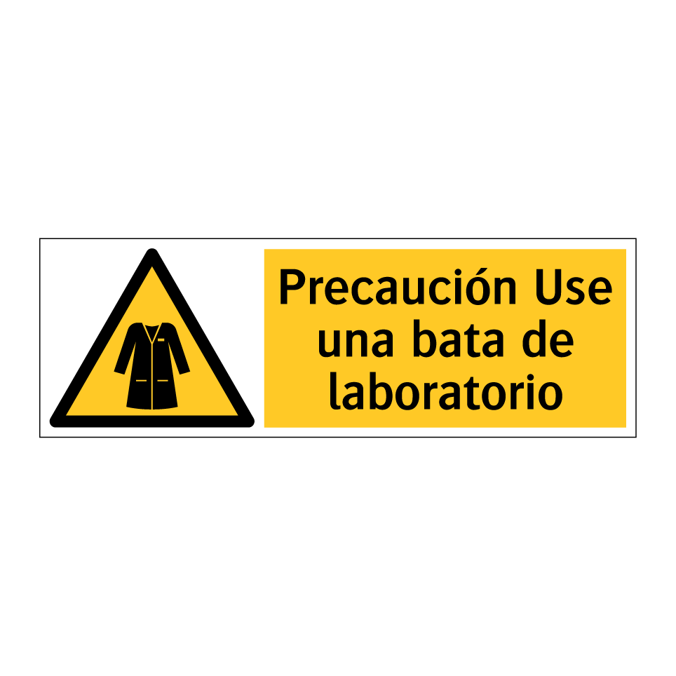 Precaución Use una bata de laboratorio