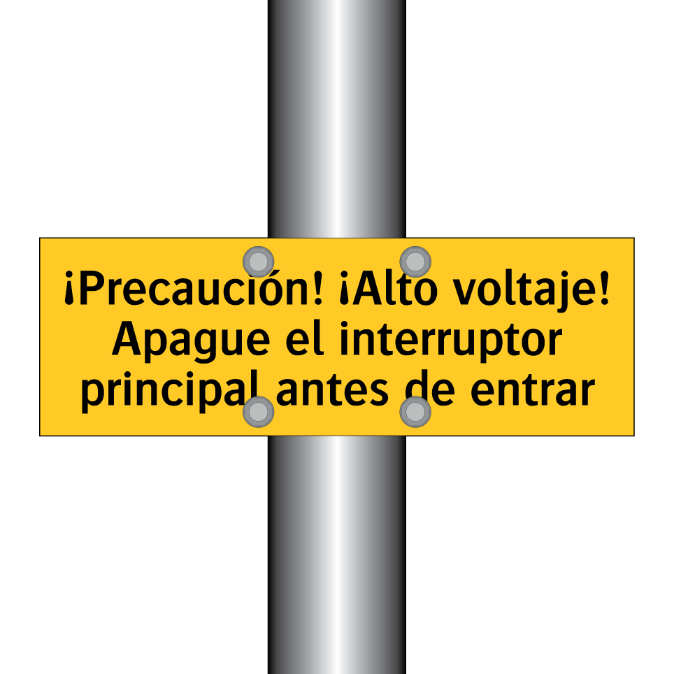 ¡Precaución! ¡Alto voltaje! Apague el interruptor principal antes de entrar