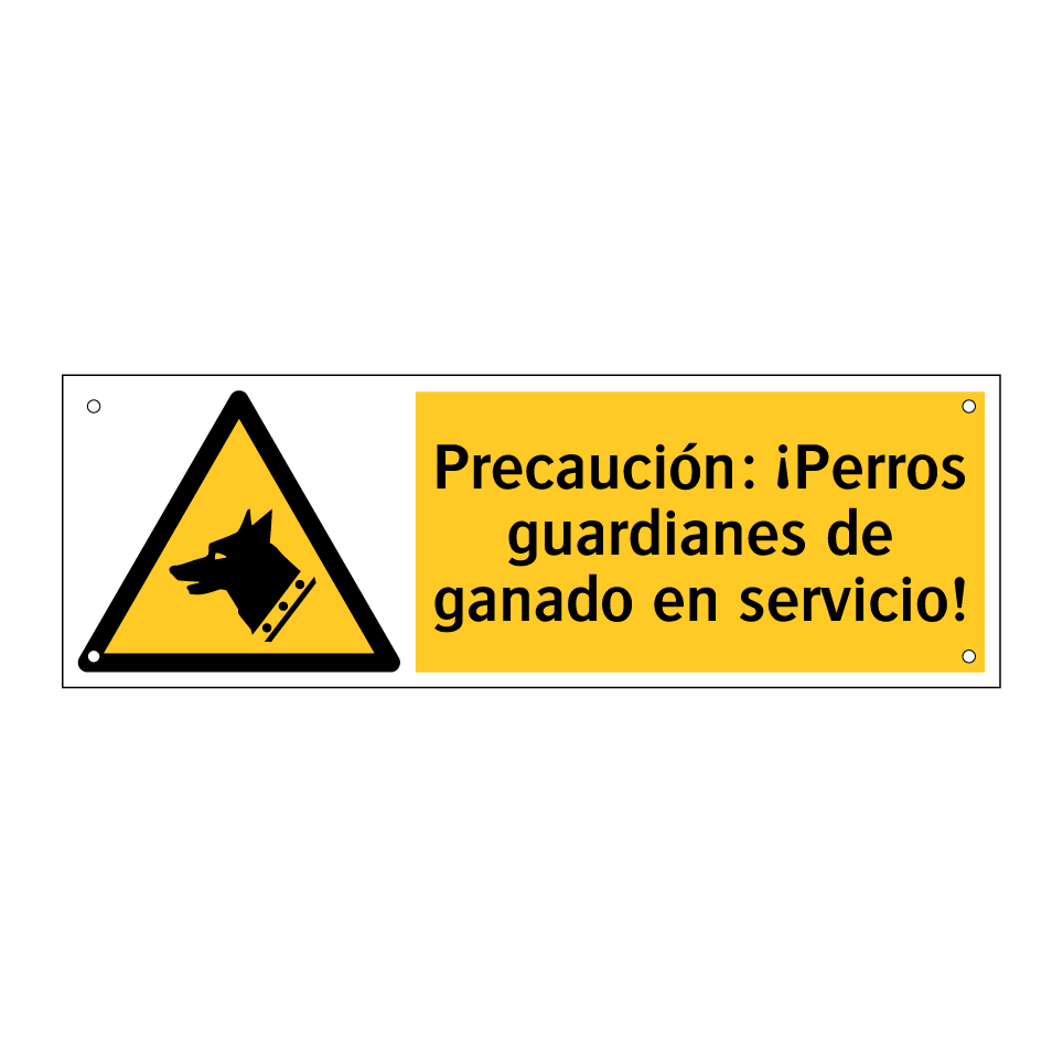 Precaución: ¡Perros guardianes de ganado en servicio!