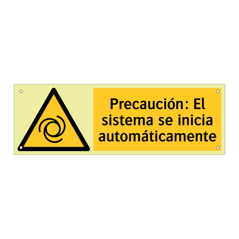 Precaución: El sistema se inicia automáticamente