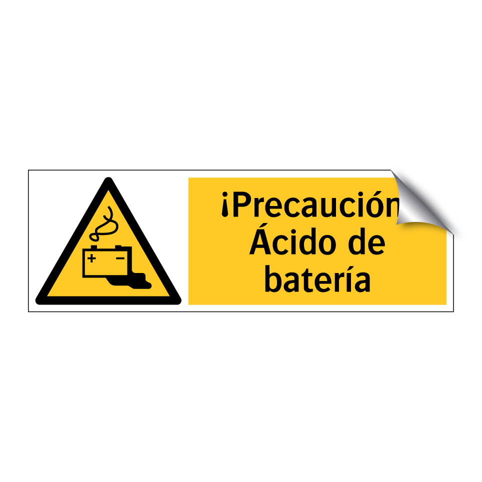 ¡Precaución! Ácido de batería
