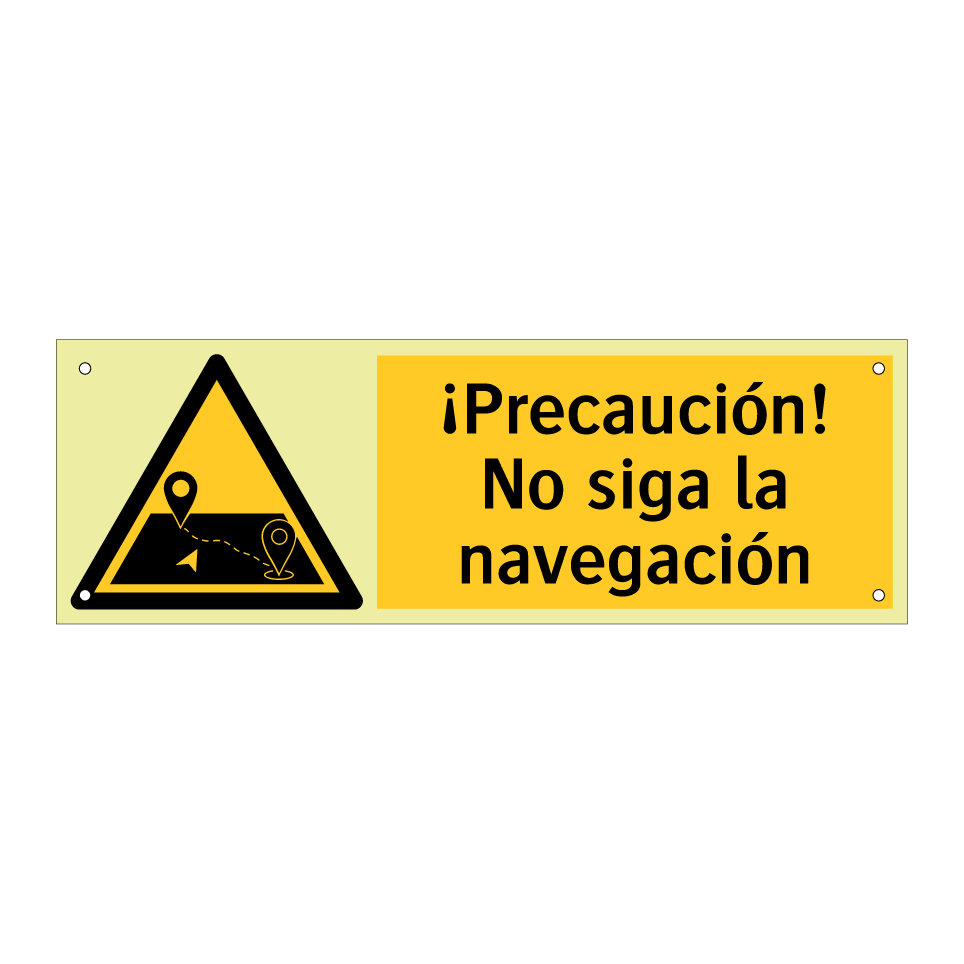 ¡Precaución! No siga la navegación