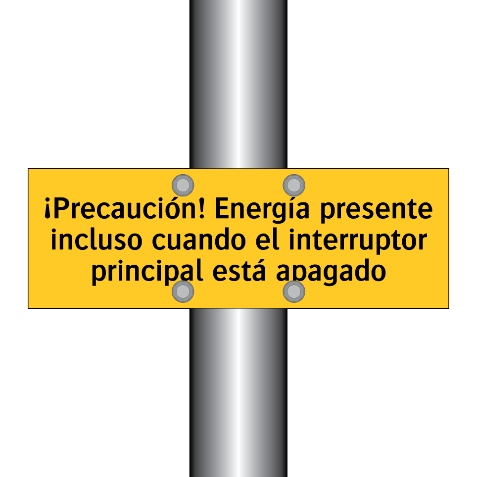 ¡Precaución! Energía presente incluso cuando el interruptor principal está apagado