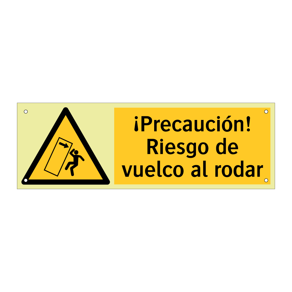 ¡Precaución! Riesgo de vuelco al rodar