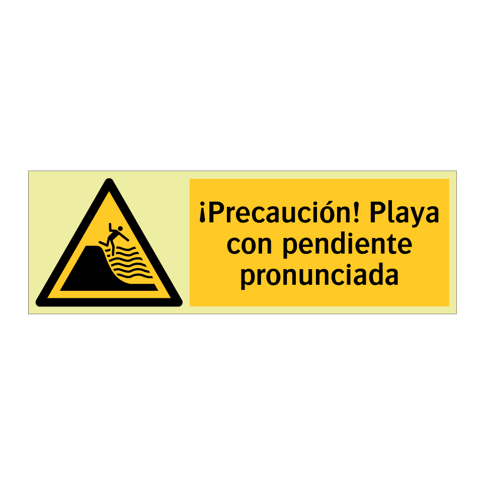 ¡Precaución! Playa con pendiente pronunciada