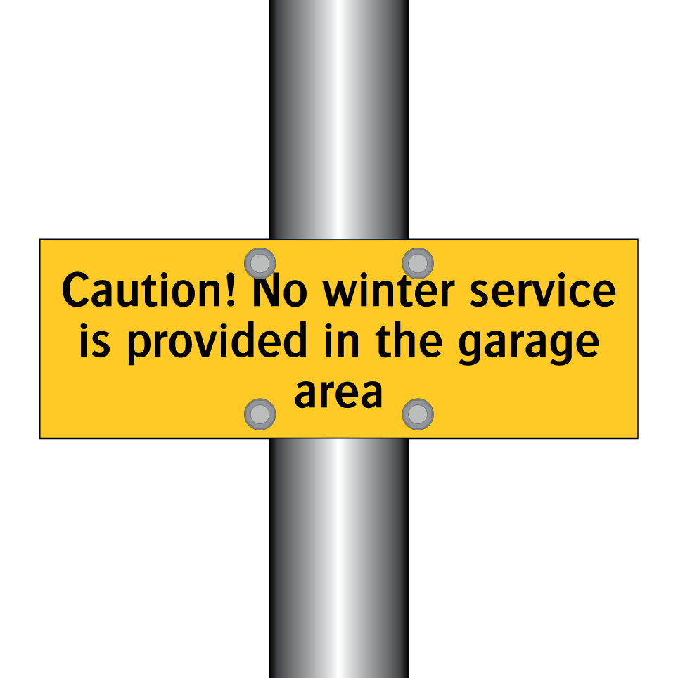 Caution! No winter service is provided in the garage area