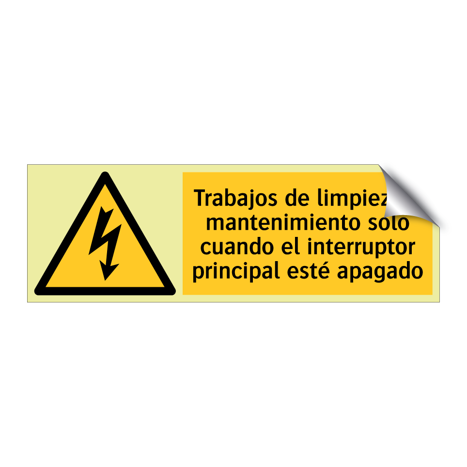 Trabajos de limpieza y mantenimiento solo cuando el interruptor principal esté apagado